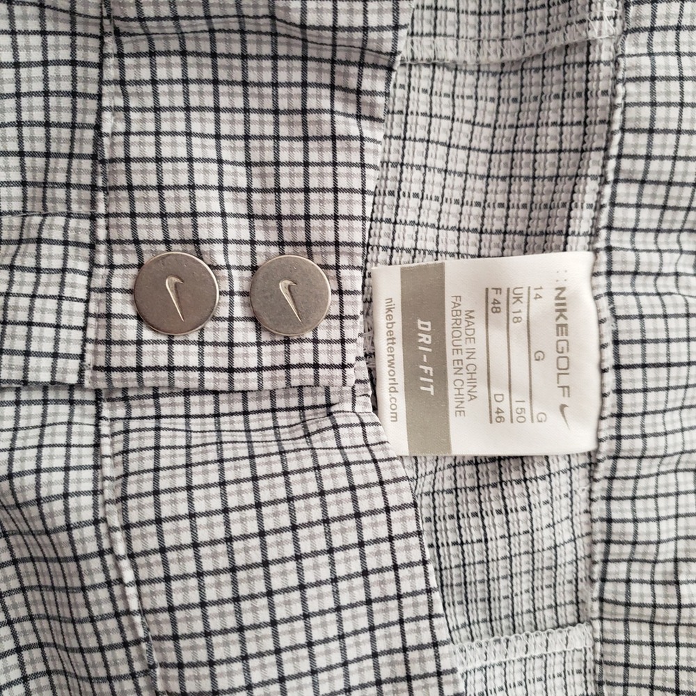 Nike Golf Dri-FIT Pants Womens 14 Black White Grid Checkered Stretch Trousers - Picture 5 of 6
